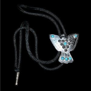 Silver Turquoise Eagle Bolo Tie Pisces
